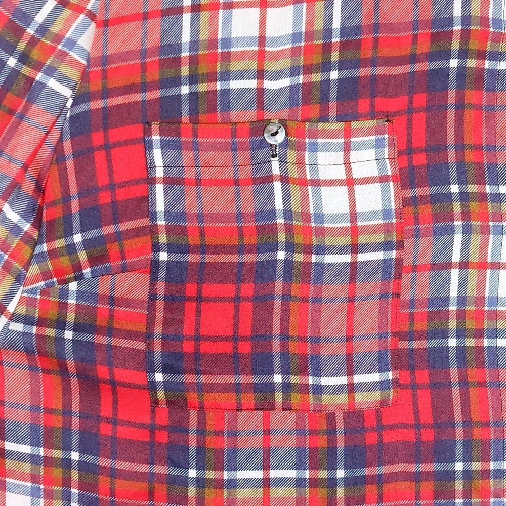 BASLER Women's Soft Red Blue Plaid Long Sleeve Button Up Shirt Comfort EUC - Picture 3 of 8